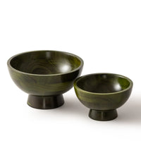 Green Wooden Bowls