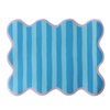 Blue Vinyl Striped Placemats